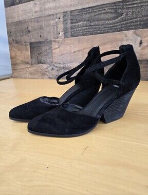 Eileen Fisher Tilda Stacked Heel Pumps Black Womens Size 9